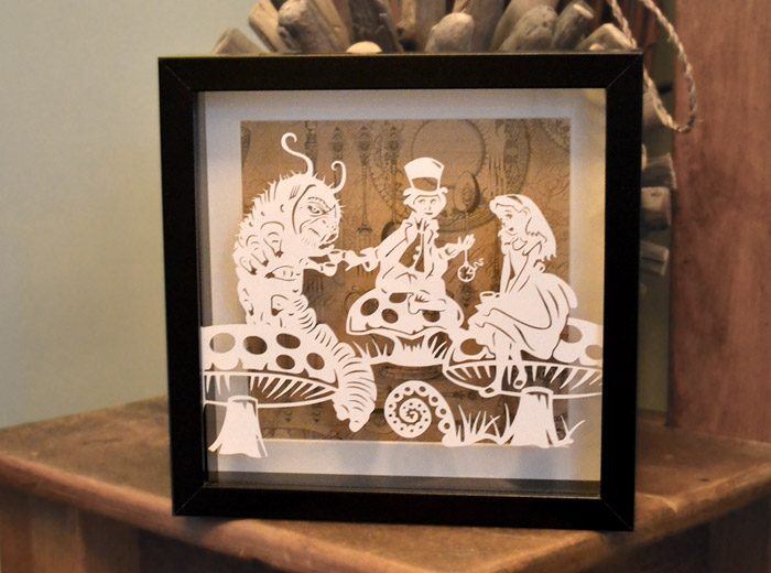 Papercut Template 'Alice in Wonderland Tea Party' PDF PNG file for Silhouette Cameo or Cricut - digital download