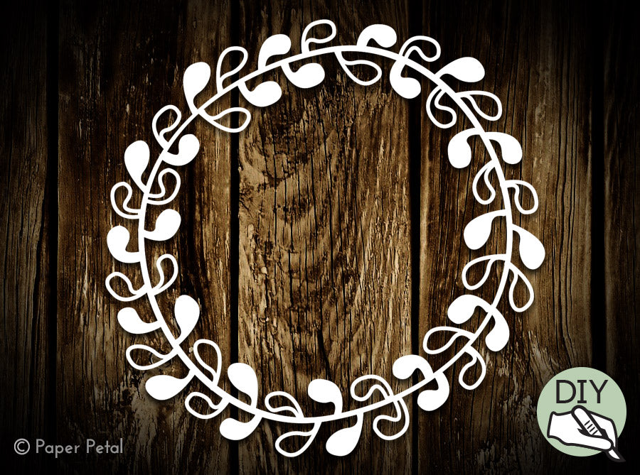 Floral Wreath Frames Papercut Template, Paper Cut Out, Home Decor, Commercial License PDF PNG SVG file - digital download