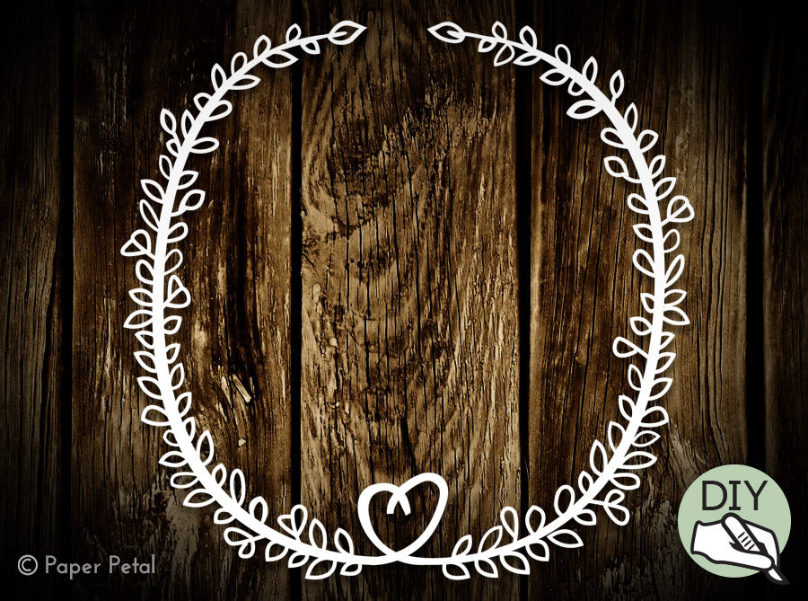 Floral Wreath Frames Papercut Template, Paper Cut Out, Home Decor, Commercial License PDF PNG SVG file - digital download