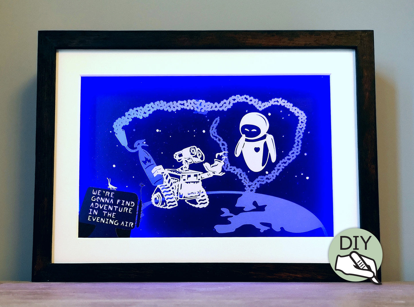 Wall-e Disney Papercut Template for handcutting or Silhouette Cameo & Cricut