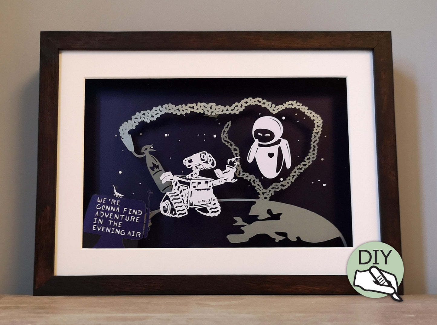 Wall-e Disney Papercut Template for handcutting or Silhouette Cameo & Cricut