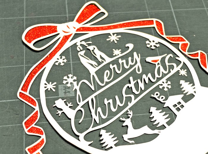 Papercut DIY template Christmas Snowglobe - digital download