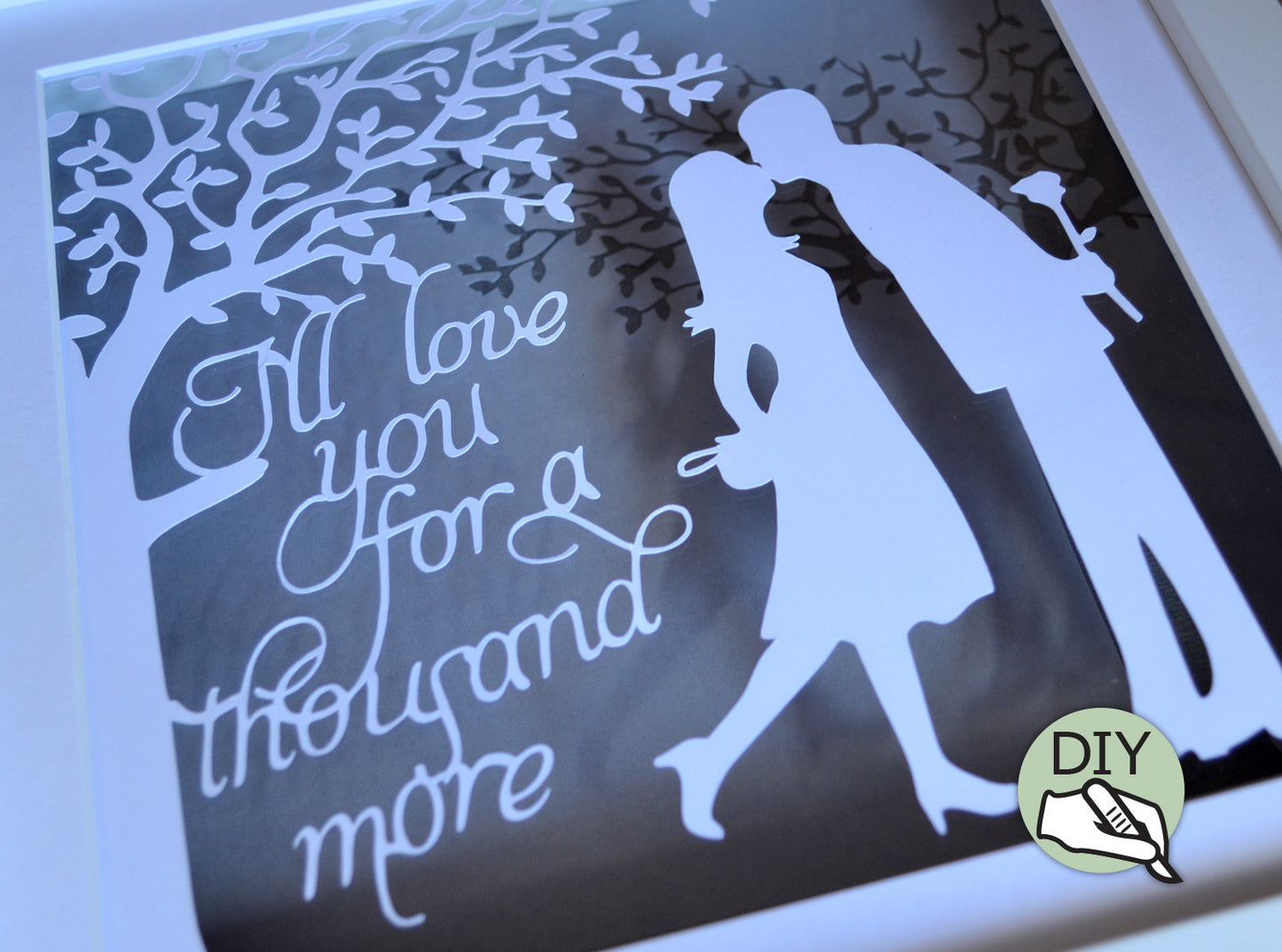 Wedding Anniversary Papercut Template