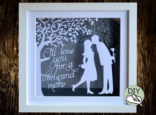 Wedding Anniversary Papercut Template